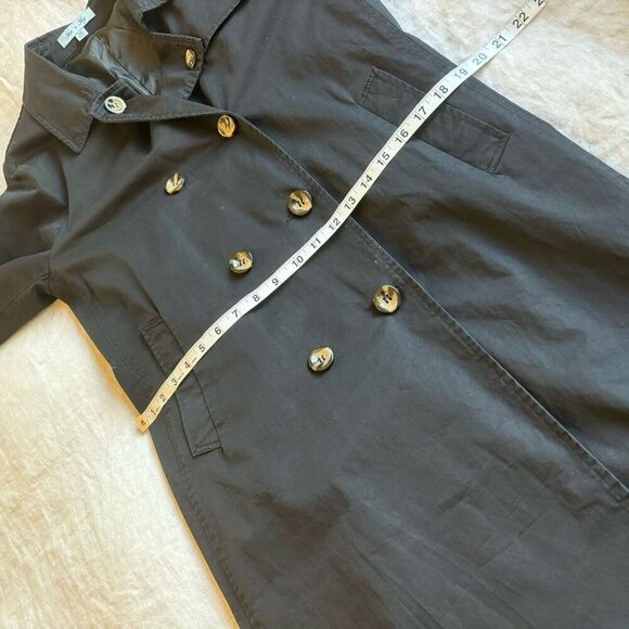 Black Trench Coat Double Button with belt size M by She & Sky - Picture 9 of 10